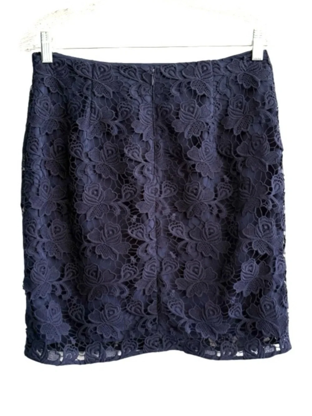 Banana Republic Factory Mini Skirt Lace Overlay Navy Blue Size 4P